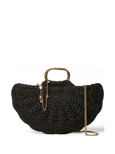 Twinset Woven-construction Clutch Bag In Black