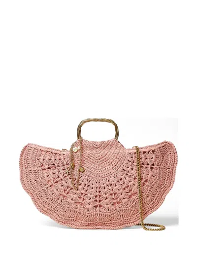 Twinset Woven-construction Clutch Bag In Pink