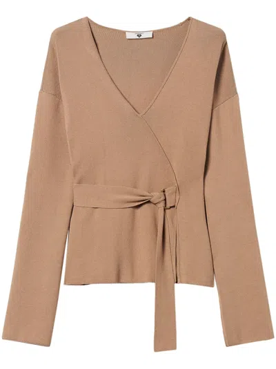 Twinset Wrap Blouse In Brown