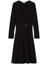 Twinset Wrap-button Fastening Dress In Black