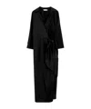 Twinset Twin-set Wrap-design Black Midi Dress With Tie Waist