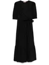 Twinset Wrap Midi Dress In Black