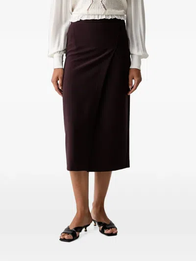 Twinset Wrap-around Effect Midi Skirt In Black