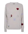 Twinset Treeblend Wool Yarn Sweater With Embroidery In Gray
