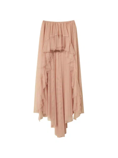 Twinset X Myfo Asymmetric Tulle Skirt In Multi
