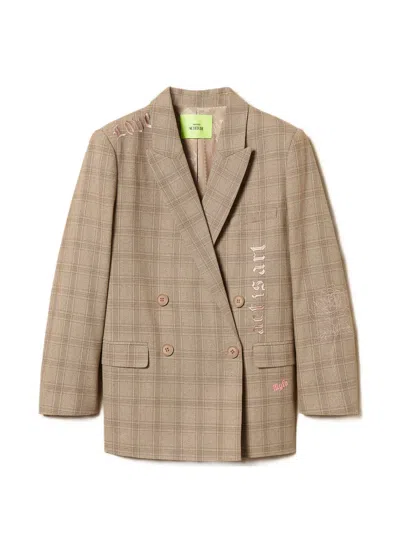 Twinset X Myfo Checked Blazer In Neutral