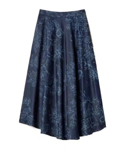 Twinset X Myfo Denim Skirt In Blue