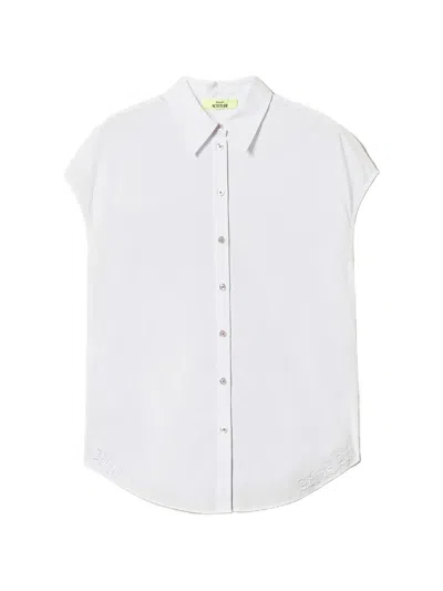 Twinset X Myfo Kimono Shirt With Embroidery In White