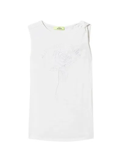 Twinset X Myfo Floral-embroidered Tank Top In White