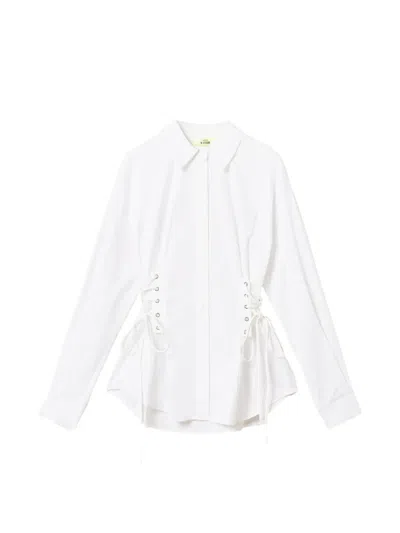 Twinset X Myfo Poplin Shirt With Ties In White