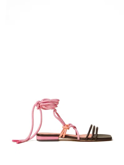 Twinset X Myfo Tie-fastening Sandals In Multi