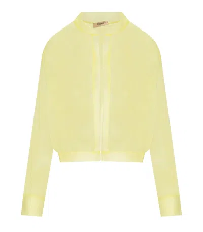Twinset Vanilla Tulle Bomber In Animal Print