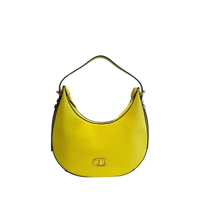 Twinset Yellow Pu Women Shoulder Women's Bag In Bicolor