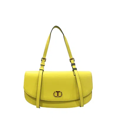 Twinset Yellow Pu Women Shoulder Women's Bag In Bicolor