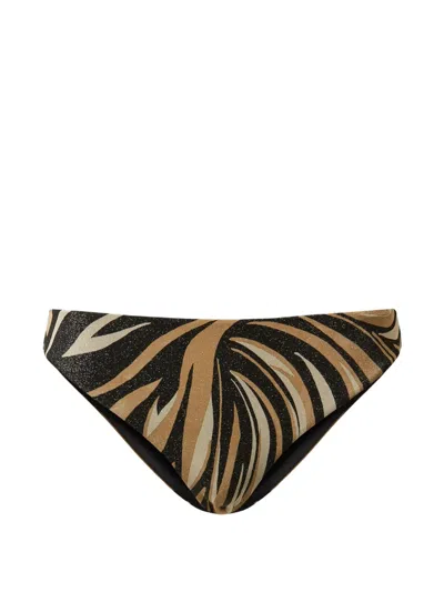 Twinset Zebra-print Bikini Briefs In Black