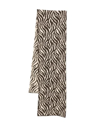 Twinset Zebra-print Scarf In Brown