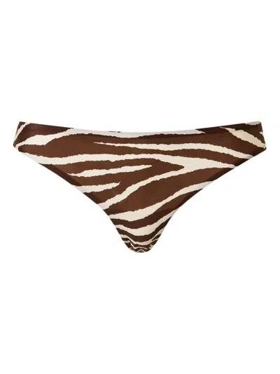 Twinset Zebra-print Thong In Brown
