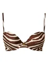 Twinset Zebra Push-up Bra In Brown