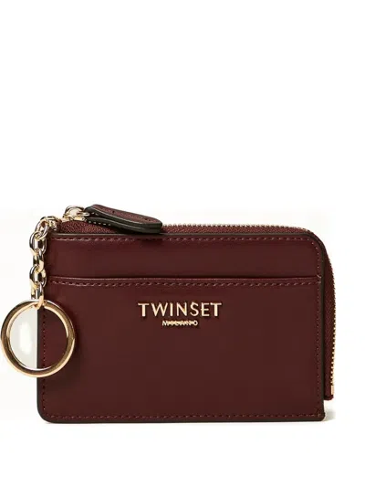Twinset Zip-around Cardholder In Brown