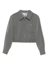 Twinset Zip-fastening Pocket Jacket In Gray