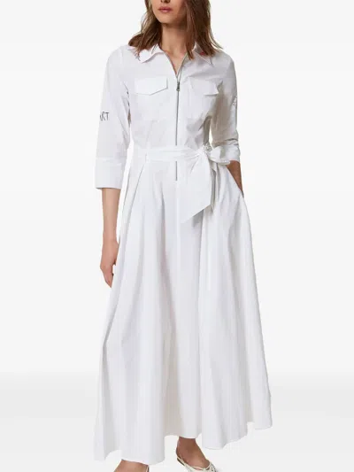 Twinset Zip-front Maxi Dress In White