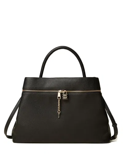 Twinset Zip-lock Tote Bag In Black