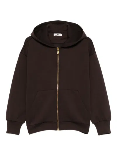 Twinset Zip-up Hoodie In Brown