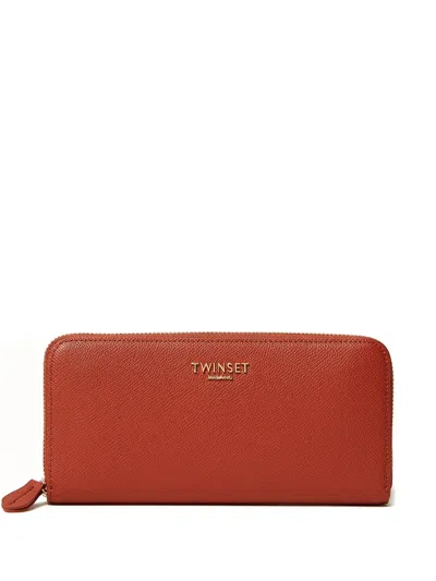 Twinset Zip Wallet In Red