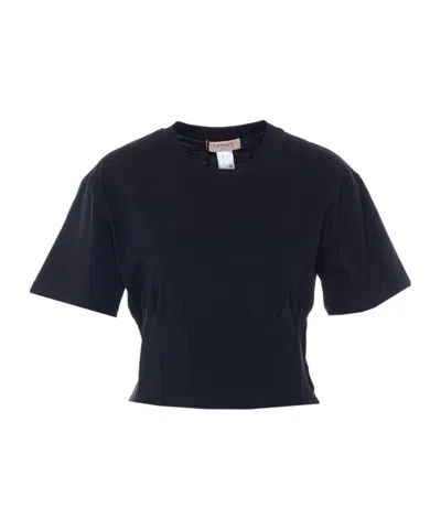 Twinset Zip-detail T-shirt In Black