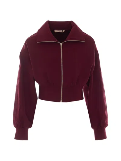 Twinset Zip-fastening Sweatshirt In Red