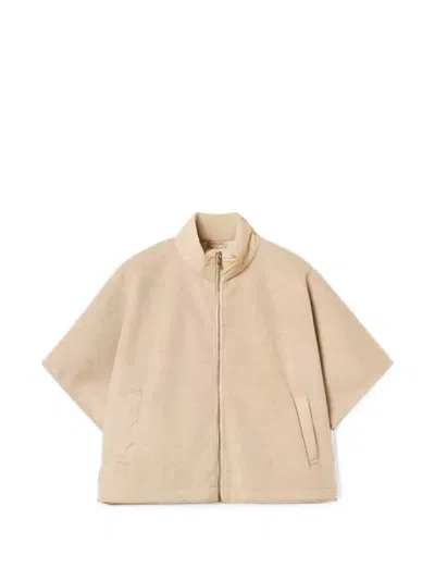 Twinset Short-sleeved Casual Jacket In Neutral