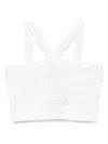 Twinset Twin-set Cropped Textured Top With Cross-front Straps In White