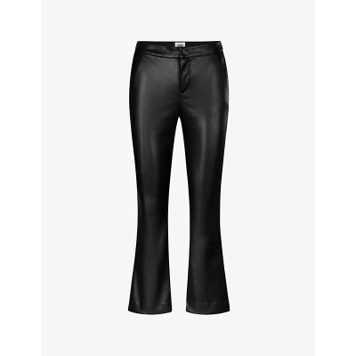 Twist & Tango Cornelia Kick-flare Mid-rise Faux-leather Trousers In Black