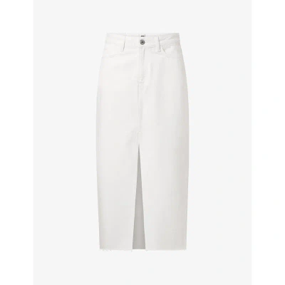 Twist & Tango Gemma Raw-hem Denim Maxi Skirt In Off White
