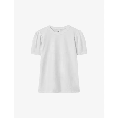 Twist & Tango Isa Puff-sleeve Organic-cotton T-shirt In White