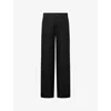 TWIST & TANGO TWIST & TANGO WOMEN'S BLACK SERENA STRAIGHT-LEG HIGH-RISE LINEN TROUSERS