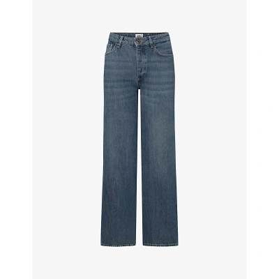 Twist & Tango Tori Classic Wide-leg Mid-rise Organic-cotton Denim Jeans In Dk Blue Wash