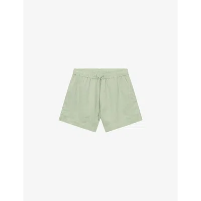 Twist & Tango Melody Drawstring-waist High-rise Linen Shorts In Mint