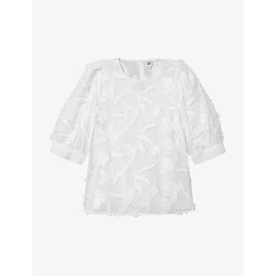 Twist & Tango Marla Contrast-embroidered Organic-cotton Blouse In White