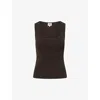 Twist & Tango Lily Square-neck Woven Top In Dk Brown