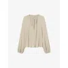 Twist & Tango Sarai Relaxed-fit Woven Blouse In Greige