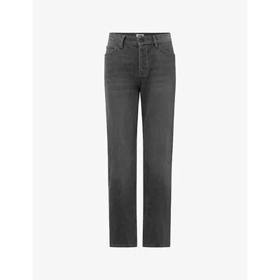 Twist & Tango Anderline Straight-leg High-rise Stretch Organic-cotton Jeans In Lt Grey