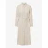 Twist & Tango Joy Wide-sleeves Linen Midi Dress In Beige Melange