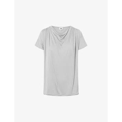 Twist & Tango Kalani Draped-neck Jersey Top In Lt Grey