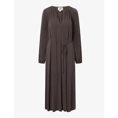 Twist & Tango Kamryn V-neck Woven Maxi Dress In Dk Brown
