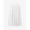 Twist & Tango Meadow A-line Organic-cotton Midi Skirt In White
