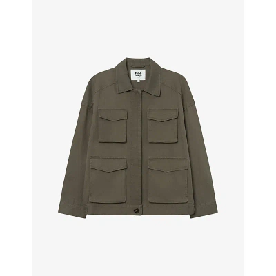 Twist & Tango Zelda Oversized Cotton-twill Jacket In Khaki