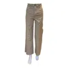 Twist Wide Leg Cropped Denim Jean In Almond Milk In Multi