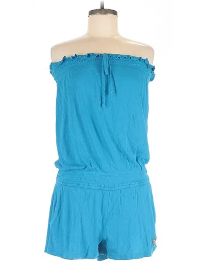 Pre-owned Twisted Heart Romper In Blue