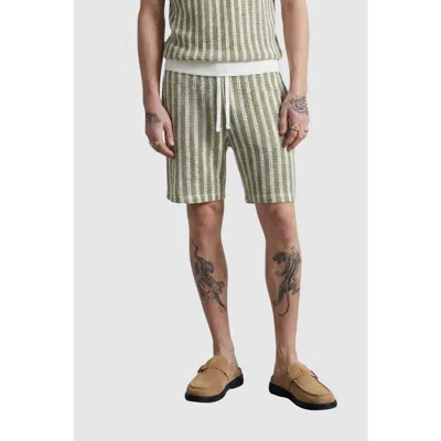 Twisted Tailor Albie Stripe Cotton Crochet Shorts In Multi